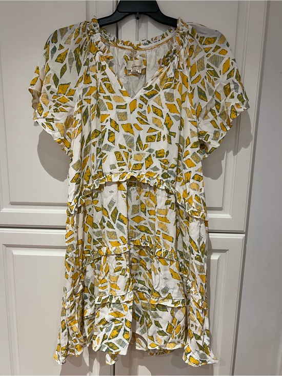 Anthropologie Dresses & Skirts - Anthropologie Robin Tiered Mini Dress Plus Size 1X Yellow Motif NWT Ruffle